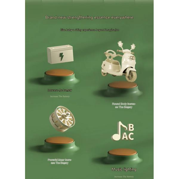 OEM ODM Boys Girls Electric Three Wheel Motorcycle Rechargeable Tricycle 6volt