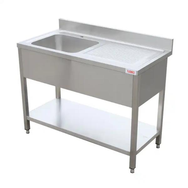 OEM ODM 304 Mesa de aço inoxidável e lavatório Mesa de lavatório comercial
