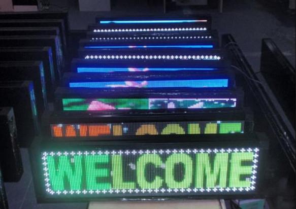 7 Color Scrolling Outdoor Programmable LED Sign 1R1G1B with Aluminium Alloy Steel Cabinet