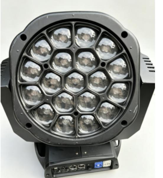 Pre-owned 19x15W LED Big Bee-Eye Moving Head Bar Light — Spot & Wash Effects, Sound-Activated, Automated Stage Beam Fixture, Multi-Color Rotation