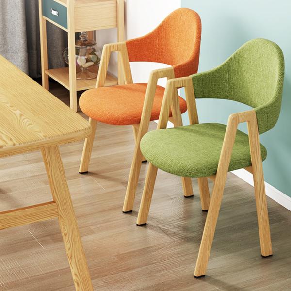 Dining Chair PU Leather Linen Seating Chairs Comfortable Cushion Seat Room with Metal Legs Backrest Kitchen