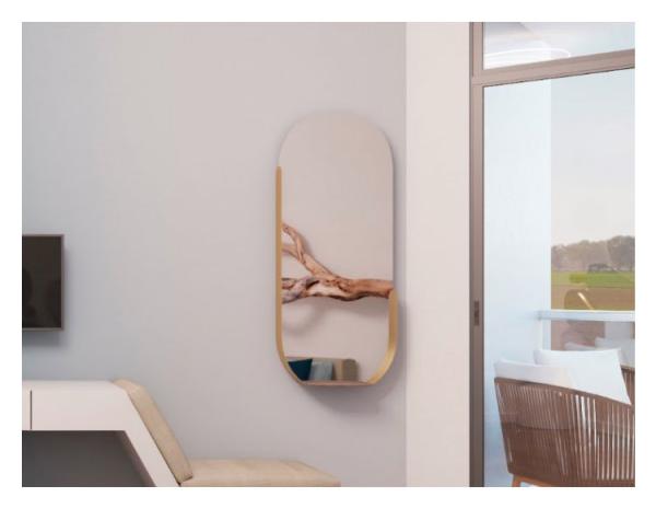 Modern Bath Mirror Gold Stainless Steel Home Decor Mirror For Hotel Club Home
