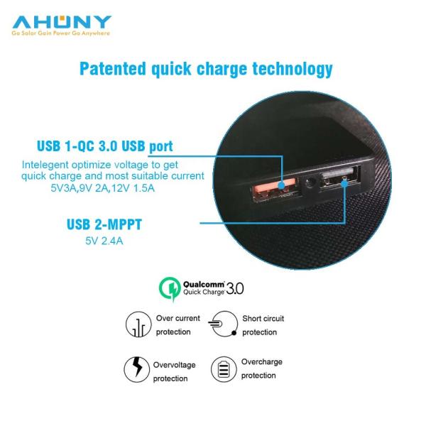 Переносное складное солнечное панельное зарядное устройство 28 Вт водонепроницаемое с двумя портами USB