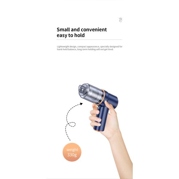 12V Household Portable Handheld Car Vacuum Cleaner with Light and Suction Function