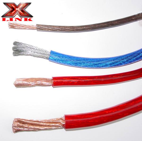 Cable d'alimentation audio de voiture en cuivre 0 4 Gauge OFC Rouge Bleu Vert Pourpre Jaune Rose Orange