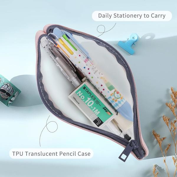 Classycoo Pencil Case 4 Pack Zipper Pencil Pouch, Multifunctional Clear Pen Bag Organizer Stationery Storage Bag