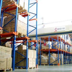 Q235B Material Drive In Racking System L3800 * W1260 * H5100MM  Blue / Orange Color