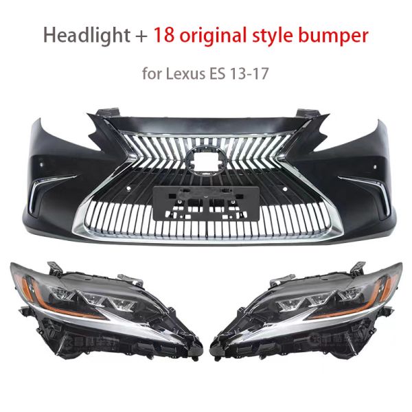 Hot Sale Lexus Facelift 2018 Ls Style Pp Front Bumper and Headlights for 2013-2017 Lexus Es