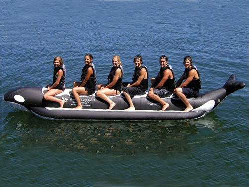 High Quality Large Inflatable Whale Boat For Many Persons , Inflatable Water Games