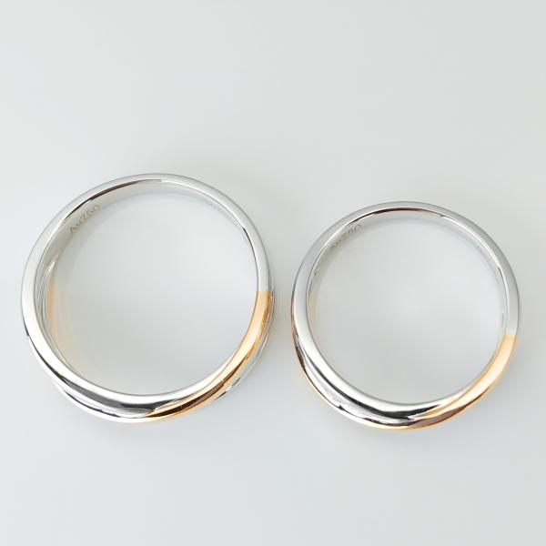 Double Color Lines Design 18k Gold 10g Anniversary Couple Rings