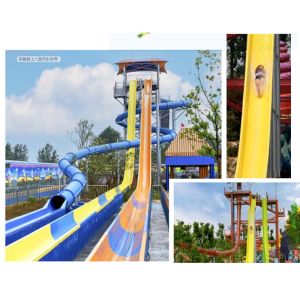 Fiberglass SUS304 Tall Waterslide Commercial Water Park Equipment
