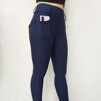 L'équitation des femmes halète des culasses de poignée de Front Pocket Full Seat Silicone de bleu marine