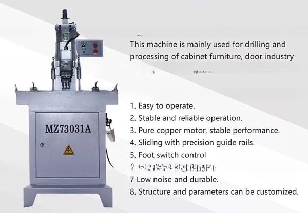 Door Lock Hole Cabinet Hinge Drilling Boring Machine For Wood Furniture