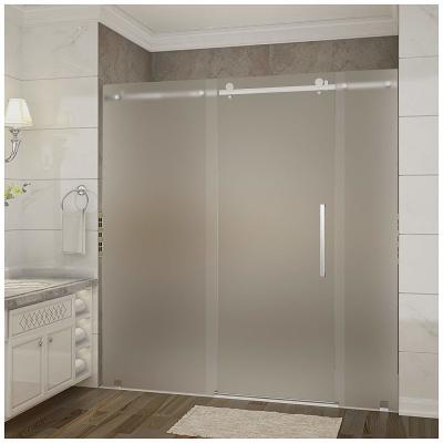 Salle de bains Privé vitre douche glacée portes 3mm 4mm 5mm 6mm 8mm porte en verre durci sécurité portes de douche en verre portes coulissantes de grange sur mesure