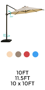 Outdoor Market Umbrella with Sand Anchor and Carrying Bag, Portable Patio and Beach Umbrella with Anchor