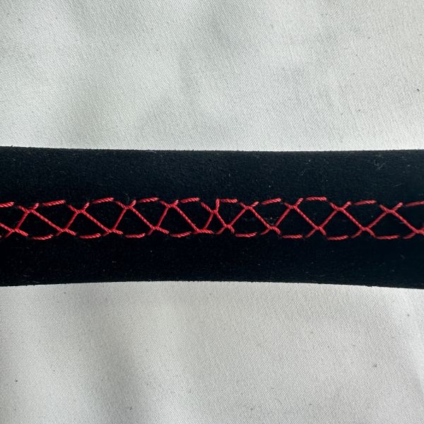 Carbon Fiber Drift Steering Wheel Universal Black Suede With Red Stitching