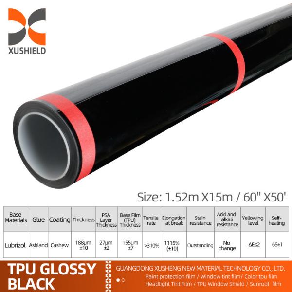 XUSHIELD 8.5mil High glossy hydrophobicity high quality Anti Scratch Heat Repair Clear TPU Car Paint Protection Film