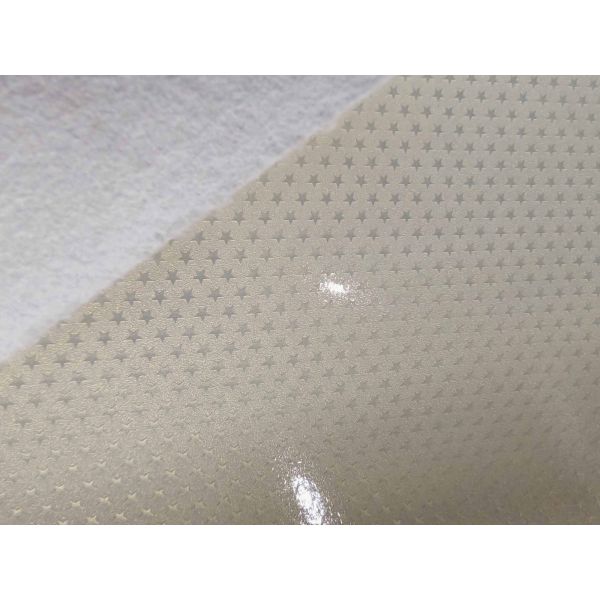 Star pattern Crystal Double Layer PU Coated Soccer Leather with Waterproof Non-Woven Backing and Customizable Pattern