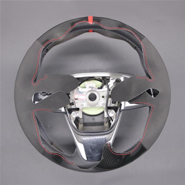 Hand Sewing Carbon Suede Steering Wheel Cover for Honda FK7 Civic 10 10th gen CRV CR-V Clarity 2016 2017 2018 2019