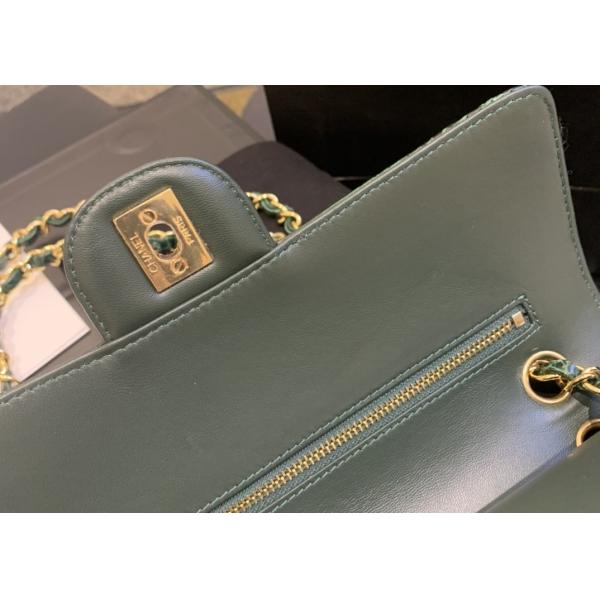 Classic Style Green Croc Crossbody Bag , 25.5cm Crocodile Skin Shoulder Bag