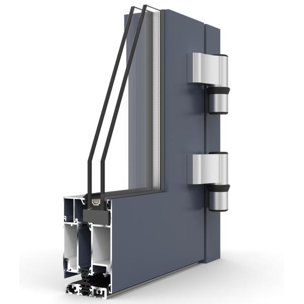 Double Tinted Glass Aluminum Swing Doors Flucarbon With Fiberglass Flyscreen