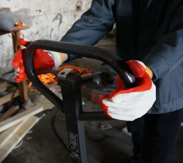 15 Gauge Polyester Liner Oil Resistant Warehouse Latex Work Gloves With Orange Latex Dipping