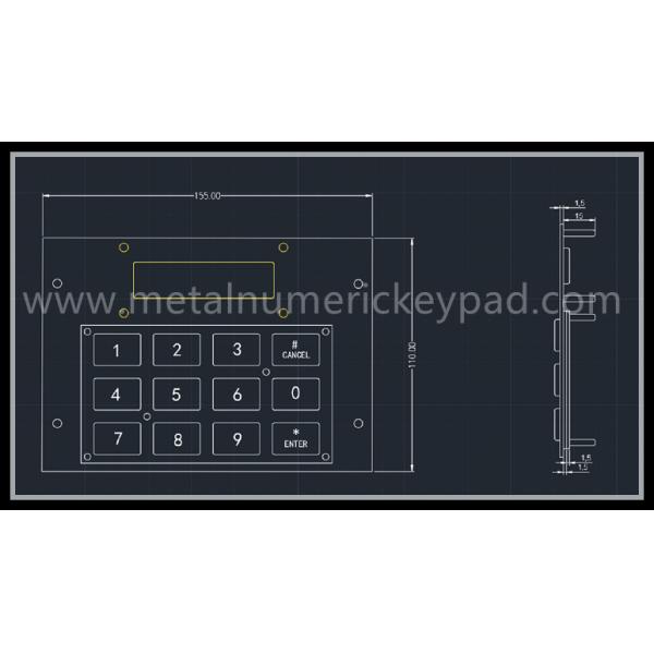 Кнопочная панель кнопки доказательства 16 вандала с дисплеем для автомата