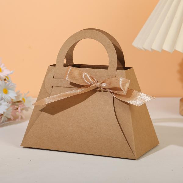 Ribbon Handbag Candy Biscuit Box Customized Graphic Pattern Small Candy Snack Packaging Gift Box