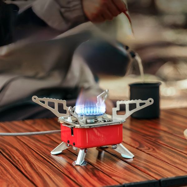 Factory Portable Mini Camping Outdoor Stainless Steel Butane Gas Stove Survival Pocket Picnic Cooking Burner