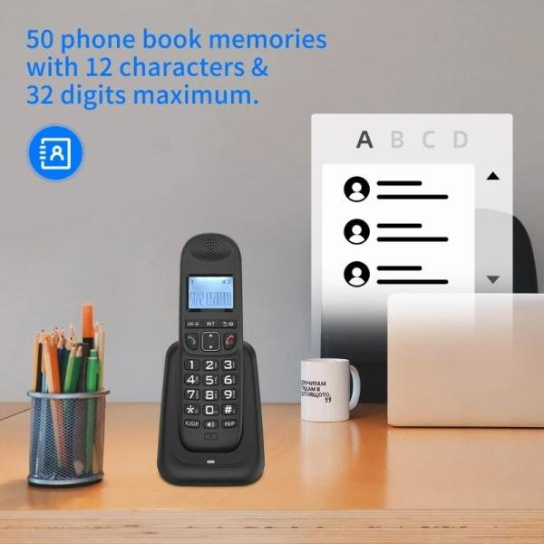 D1003 Caller Display Phone , Wireless Landline Desktop Phones For Hotels / Offices / Homes Multi Languages
