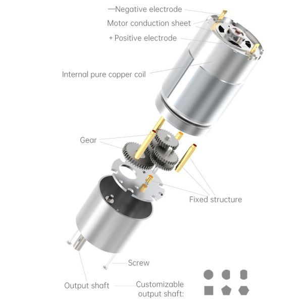 FT-37RGM555 Electric Motor Excellent Quality Big Torque High Efficiency Silent 5v6v12v 24v Mini Slow Speed Rpm Spur Gear Motor