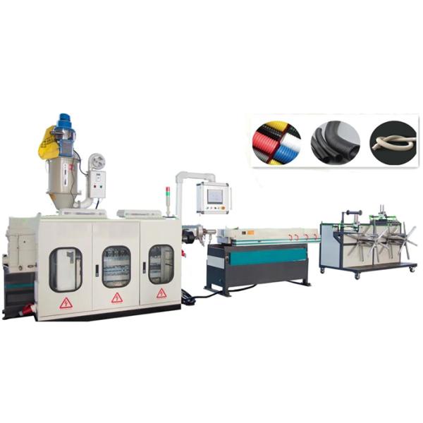 PE Single Wall Corrugated Pipe Machinery For Wires And Cable Passing Pipes Extrusion Line
