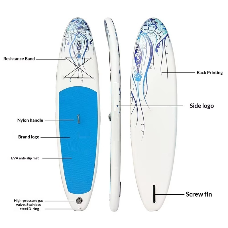sup Cross-border Ready-to-Ship PVC Inflatable SUP Paddleboard-Portable Stand-Up Paddleboard for Water Yoga Paddling