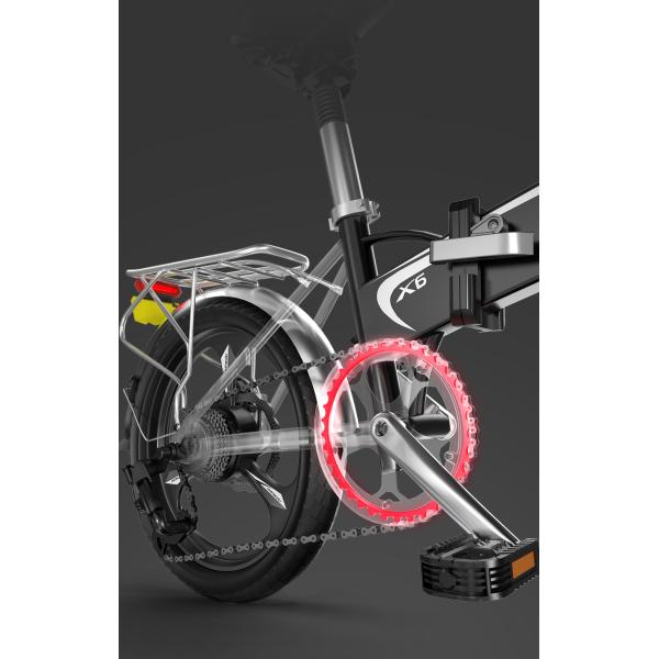 20in Lightweight Electric Folding Bike 125kg Loading With 7.5AH Hiddenbattery