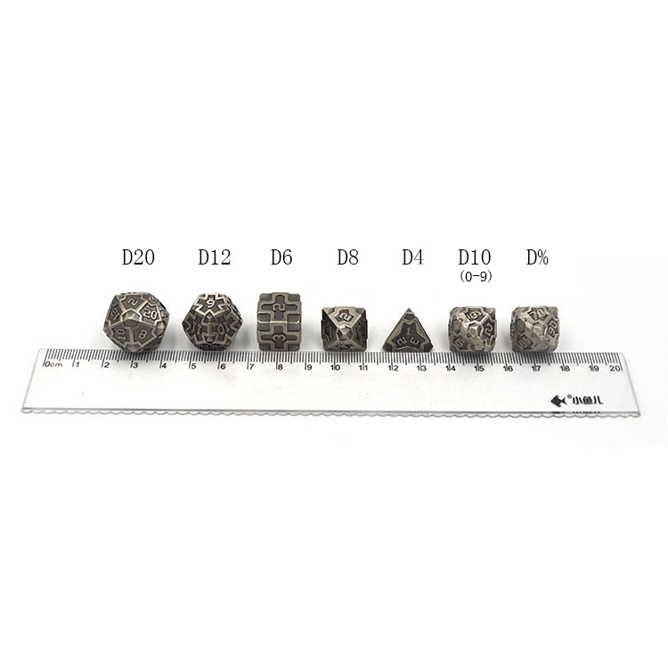 Zinc Alloy Metal Dice Set with Customized Logo and 16-22mm Size for DND Games