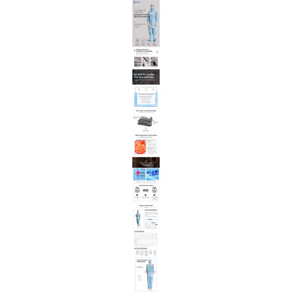 Форма противостатического coverall чистой комнаты ESD халата многоразового противостатическая с лабораторией esd клобука покрывает одежды чистой комнаты