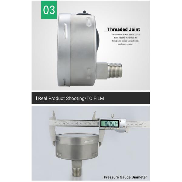4 Inch 600bar Back Connection Stainless Steel Hydraulic Pressure Gauges Manufactured
