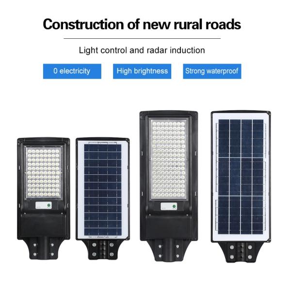 Waterproof ip65 outdoor garden park lighting SMD iron 80w 120w integrated all in one led solar street lights