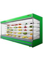 Um refrigerador frio aberto comercial da exposição da bebida do estilo com 4 camadas
