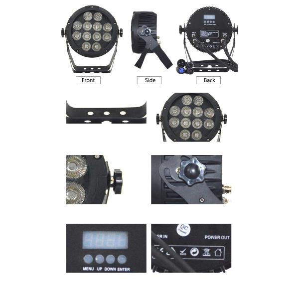 Air Cooling Rgbw Led Par Can Light IP65 12x15W Waterproof Housing For Outside