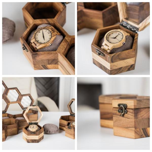 Sliding Lid Environmental Wooden Watch Box Personalized Display Case for Men