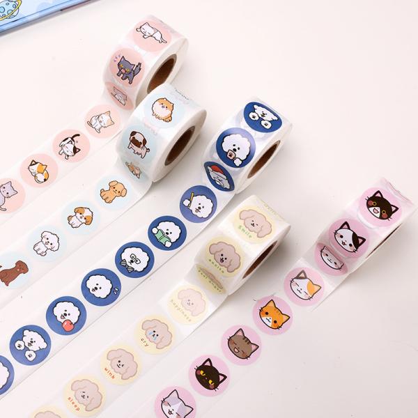 Flag Sticker Roll Label Printing Waterproof Roll Synthetic Paper Adhesive Round Logo Sticker