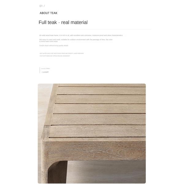 Sun Resistant Swimming Pool Beach Hotel Teak Lounge Chair With Wheel Adjustable Backrest