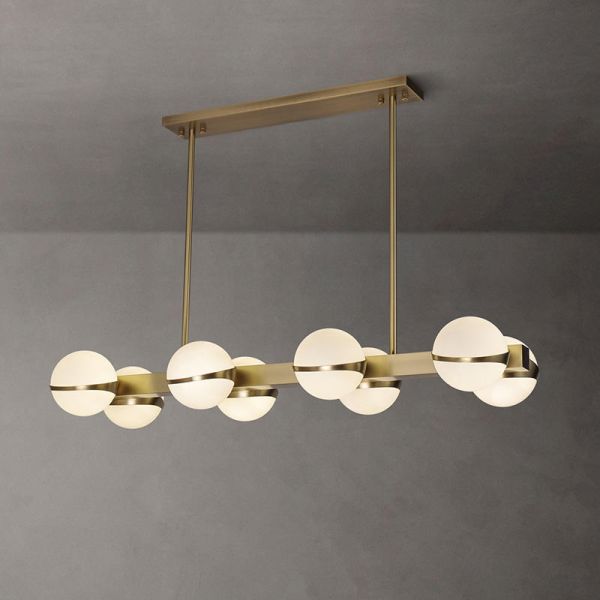 Brass Body Pendant Light with Adjustable Height and 50000 Hours Lifespan for Modern Luxury Chandelier