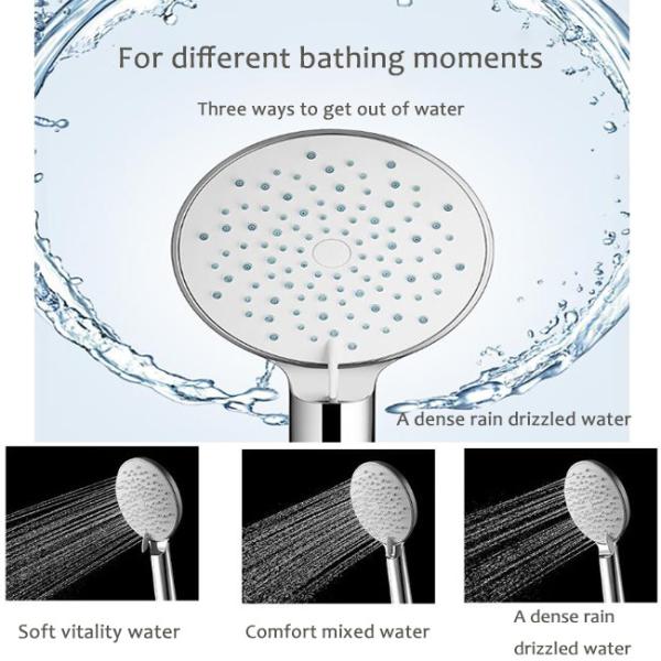 Conjunto de ducha de grifo redondo montado en la pared con cabeza de ducha a presión para el baño doméstico