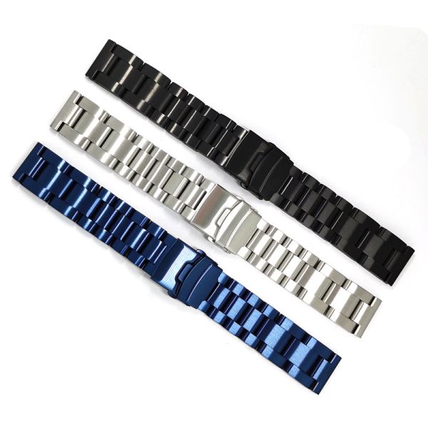 Black Screw-on Stainless Steel Watch Band
