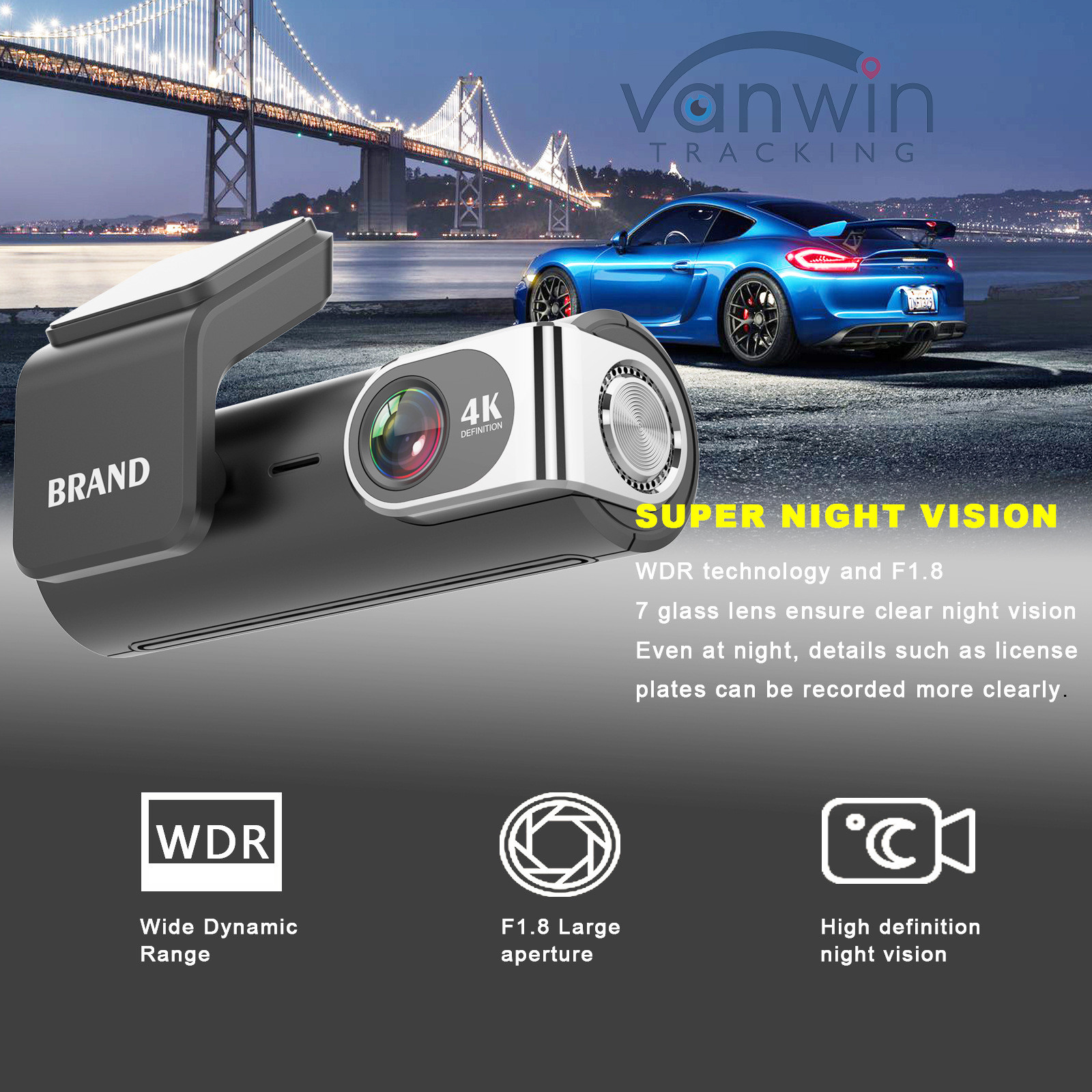 Ночное видение 4K записывающее устройство мини-камера поддерживает Wi-Fi и GPS