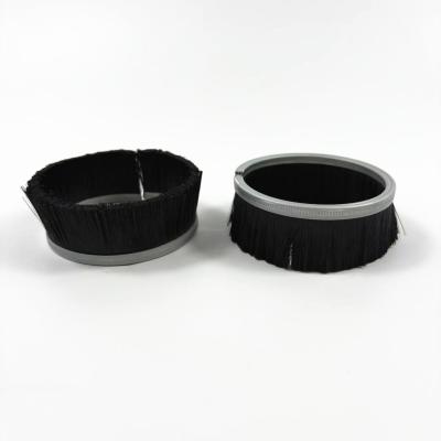 Nylon Cup Brush Steel Channel Formed Dust Collection Hood Brushes For CNC Machines