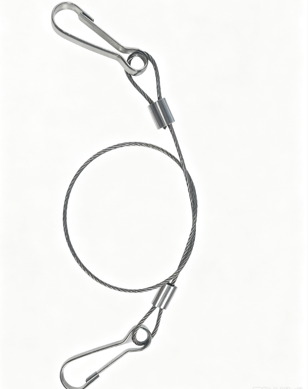 1.2mm 300mm Stainless 304 Safety Cable 32mm Stainless 304 Hooks