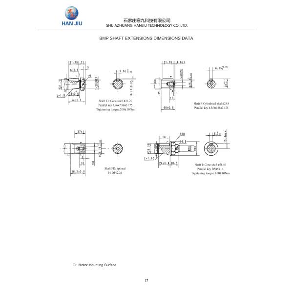 OMP MP H BMPH Series Hydraulic Motor 50ml/R 2 Bolt Flange 1'' Shaft